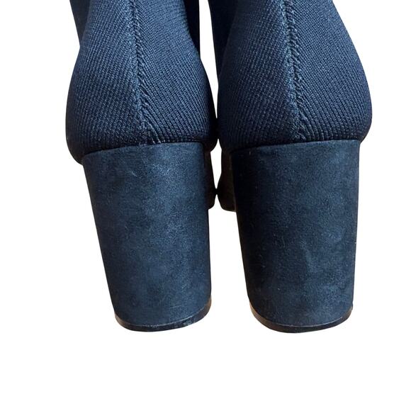 Mia Erika black textile fabric slip on ankle heeled bootie SIZE 10 - Picture 6 of 8